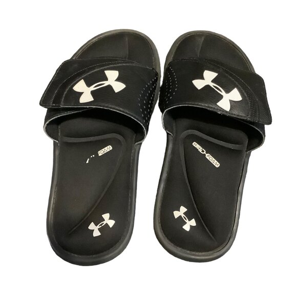 Under Armour Slides Slip On 4D Foam Youth Boy Size 3 Black Athletic Durable - Picture 3 of 6